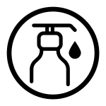 Icon Pumpflasche, Symbol für High / Med / Low Care